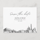 Washington DC Save the Date Postcard Wedding Postkarte (Vorderseite)