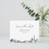 Washington DC Save the Date Postcard Wedding Postkarte (Stehend Vorderseite)