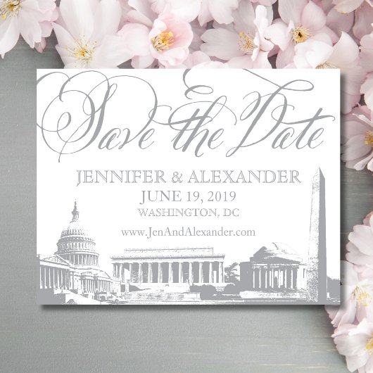 Washington DC Save the Date - Vintage Denkmäler