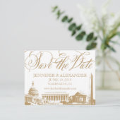 Washington DC Save the Date - Vintage Denkmäler (Stehend Vorderseite)