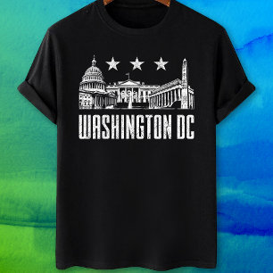 Washington DC Sehenswürdigkeiten und Flagge T-Shirt