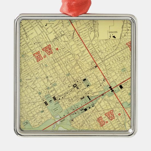 Washington, DC Silbernes Ornament (Vorne)