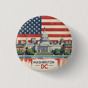 Washington DC Skyline Button
