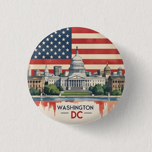Washington DC Skyline Button (Vorderseite)