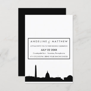 Washington DC Skyline Cityscape Hochzeit Einladung