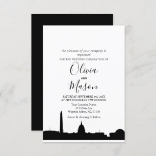 Washington DC Skyline Cityscape Hochzeit Einladung