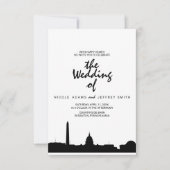 Washington DC Skyline Cityscape Hochzeit Einladung (Vorderseite)