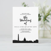 Washington DC Skyline Cityscape Hochzeit Einladung (Stehend Vorderseite)