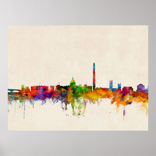 Washington DC Skyline Cityscape Poster (Vorne)