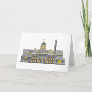 Washington DC-Skyline-Collagen-Illustration Karte