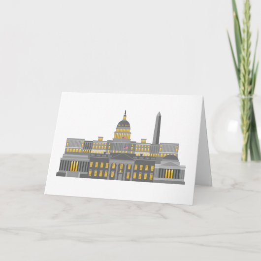 Washington DC-Skyline-Collagen-Illustration Karte (Vorderseite)