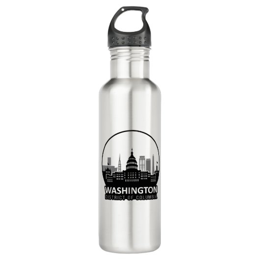 Washington DC Skyline Edelstahlflasche (Vorderseite)