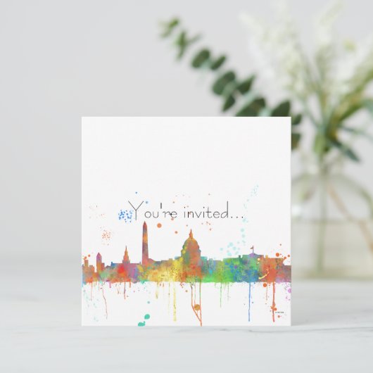 WASHINGTON DC-SKYLINE EINLADUNG (Stehend Vorderseite)