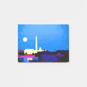 Washington DC Skyline Full Moon Post-it Klebezettel