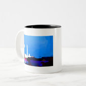 Washington DC Skyline Full Moon Zweifarbige Tasse (Vorderseite Links)