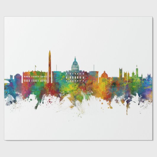 Washington DC Skyline Geschenkpapier (Flach)