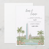 Washington DC Skyline Hochzeit Einladung (Vorne/Hinten)