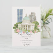 Washington DC Skyline Hochzeit Einladung (Stehend Vorderseite)