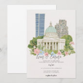 Washington DC Skyline Hochzeit Einladung (Vorne/Hinten)