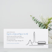 Washington DC-Skyline-Hochzeits-Einladung Einladung (Stehend Vorderseite)