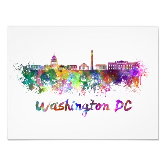 Washington DC skyline im Watercolor Fotodruck (Vorne)