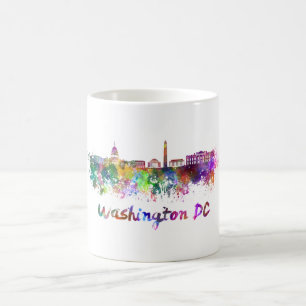 Washington DC skyline im Watercolor Kaffeetasse