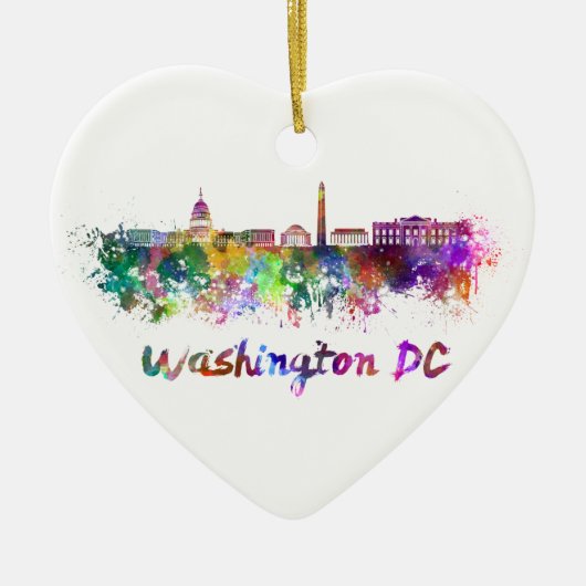 Washington DC skyline im Watercolor Keramikornament (Vorne)
