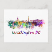 Washington DC skyline im Watercolor Postkarte (Vorderseite)
