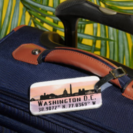 Washington DC Skyline Latitude und Längengrad Gepäckanhänger