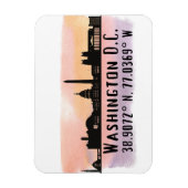 Washington DC Skyline Latitude und Längengrad Magnet (Vertikal)