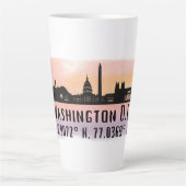 Washington DC Skyline Latitude und Längengrad Milchtasse (Vorderseite)