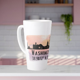Washington DC Skyline Latitude und Längengrad Milchtasse