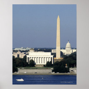 Washington DC Skyline mit US-Gebäude zur Hauptstad Poster
