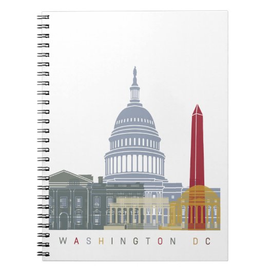 Washington DC skyline poster Notizblock (Vorderseite)