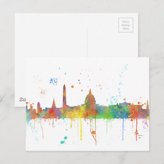 WASHINGTON DC SKYLINE POSTKARTE (Vorne/Hinten)