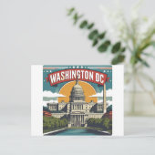Washington DC Skyline Postkarte (Stehend Vorderseite)