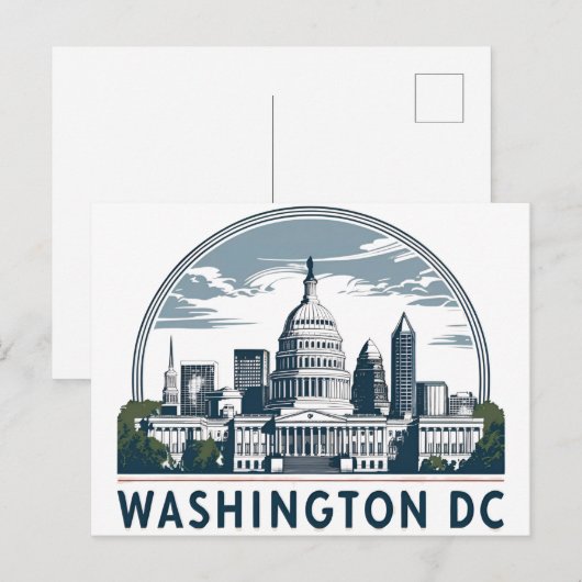 Washington DC Skyline Postkarte (Vorne/Hinten)