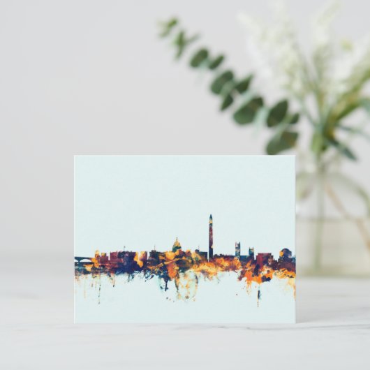 Washington DC Skyline Postkarte (Stehend Vorderseite)