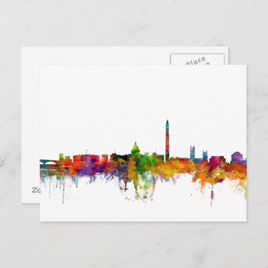 Washington DC Skyline Postkarte (Vorne/Hinten)