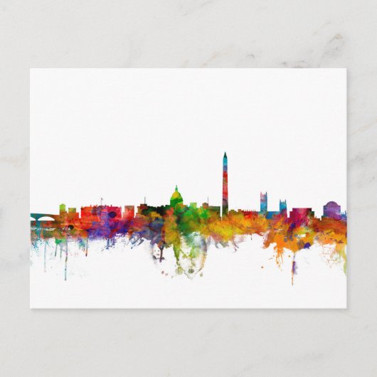 Washington DC Skyline Postkarte (Vorderseite)