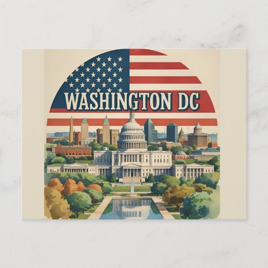 Washington DC Skyline Postkarte (Vorderseite)