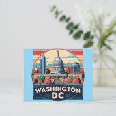 Washington DC Skyline Postkarte (Stehend Vorderseite)