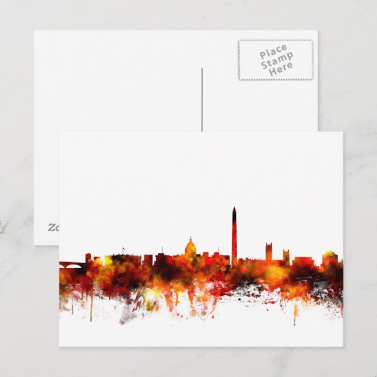 Washington DC Skyline Postkarte (Vorne/Hinten)