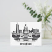 Washington DC Skyline Postkarte (Stehend Vorderseite)