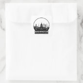 Washington DC Skyline Quadratischer Aufkleber (Tasche)