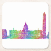 Washington DC-Skyline Rechteckiger Pappuntersetzer (Vorderseite)
