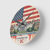 Washington DC Skyline Runde Wanduhr (Winkel)