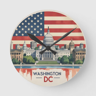 Washington DC Skyline Runde Wanduhr