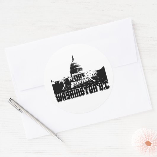 Washington DC Skyline Runder Aufkleber (Umschlag)