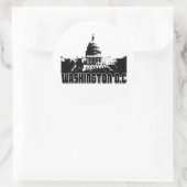 Washington DC Skyline Runder Aufkleber (Tasche)